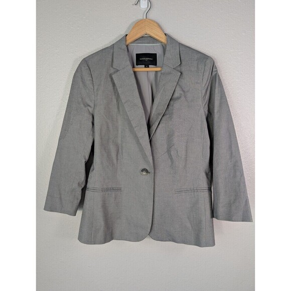 Banana Republic Gray Button Blazer Jacket Size 10 - Picture 1 of 7